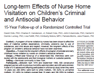 evidence for nurse home visitation