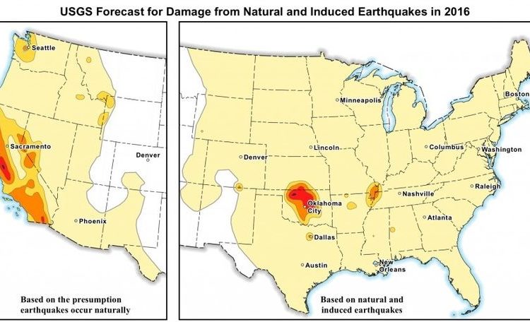 earthquake map manmade
