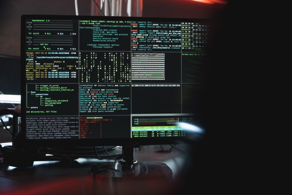 closeup computer screen