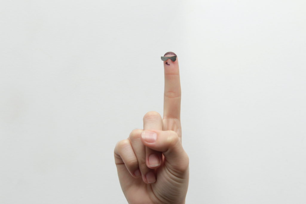 human hand pointing index finger